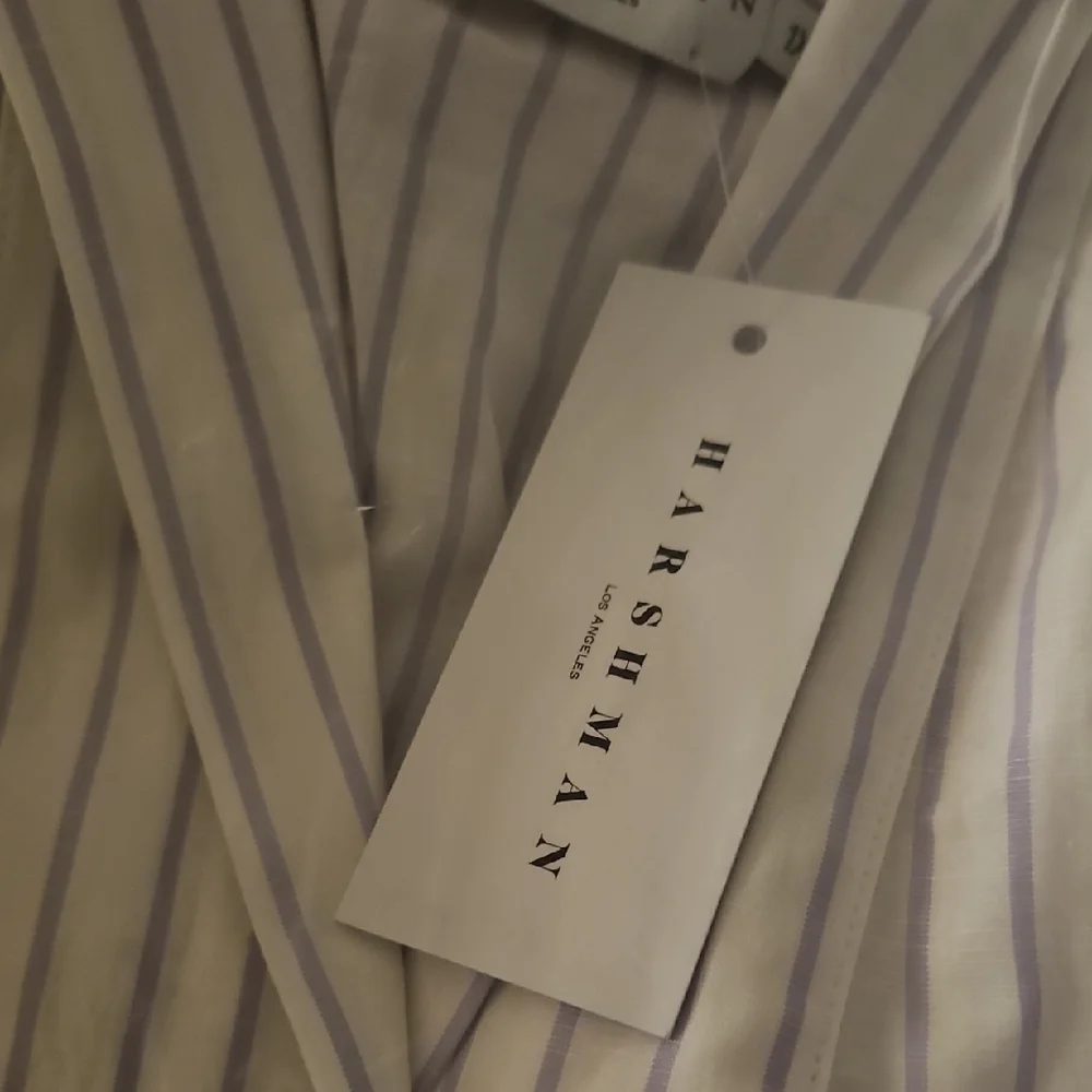 Harshman NWT Nebbi Caftan Striped Crossover Shirt Dress Sz.1X - Picture 6 of 8